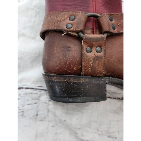 Frye Billy Short Western 2 Tone Harness Boot Size 10B - Picture 7 of 7